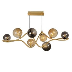 Planetary 8-Light LED Linear Pendant in Gold