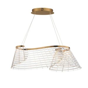 Tartan 1-Light LED Linear Pendant in Brushed Champagne