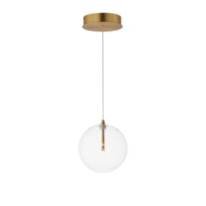 Global 1-Light LED Pendant in Natural Aged Brass