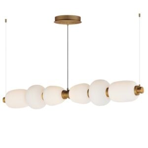 Soji 6-Light LED Linear Pendant in Black with Gold