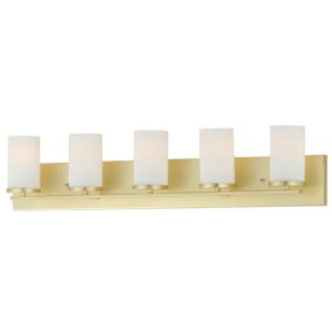 Lateral 5-Light Bathroom Vanity Light in Satin Brass