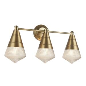 Hargreaves 3-Light Bathroom Vanity Light in Natural Aged Brass