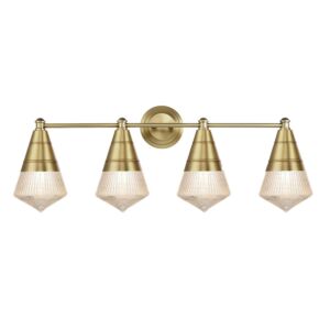 Hargreaves 4-Light Bathroom Vanity Light in Natural Aged Brass