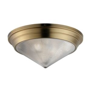 Hargreaves 3-Light Flush Mount in Natural Aged Brass