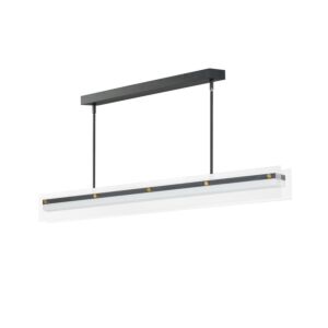 Spectre 1-Light LED Linear Pendant in Black with Natural Aged Brass