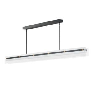 Spectre 1-Light LED Linear Pendant in Black with Natural Aged Brass