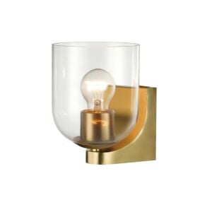 Scoop 1-Light Bathroom Vanity Light in Natural Aged Brass