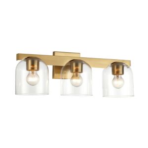 Scoop 3-Light Bathroom Vanity Light in Natural Aged Brass