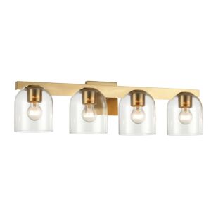 Scoop 4-Light Bathroom Vanity Light in Natural Aged Brass