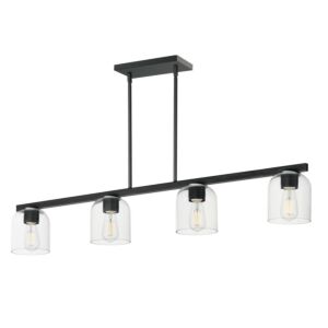 Scoop 4-Light Linear Pendant in Black