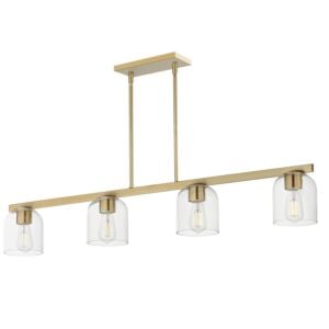 Scoop 4-Light Linear Pendant in Natural Aged Brass