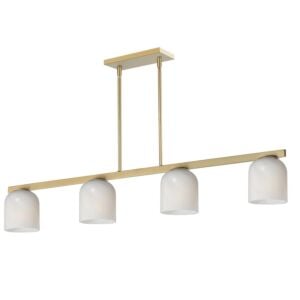 Scoop 4-Light Linear Pendant in Natural Aged Brass