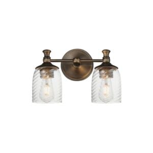 Swirl 2-Light Wall Sconce in Antique Bronze