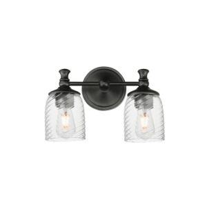 Swirl 2-Light Wall Sconce in Black