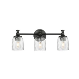 Swirl 3-Light Bathroom Vanity Light in Black