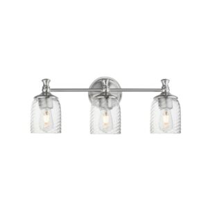 Swirl 3-Light Bathroom Vanity Light in Satin Nickel