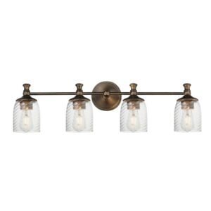 Swirl 4-Light Bathroom Vanity Light in Antique Bronze