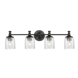 Swirl 4-Light Bathroom Vanity Light in Black