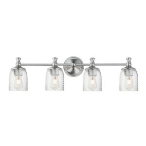 Swirl 4-Light Bathroom Vanity Light in Satin Nickel