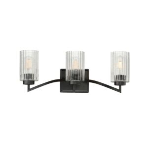 Rigata 3-Light Bathroom Vanity Light in Black