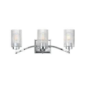 Rigata 3-Light Bathroom Vanity Light in Polished Nickel