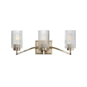 Rigata 3-Light Bathroom Vanity Light in Satin Champagne