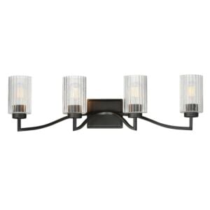 Rigata 4-Light Bathroom Vanity Light in Black