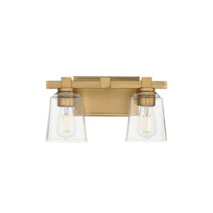 Cubos 2-Light Wall Sconce in Natural Aged Brass