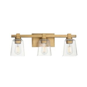 Cubos 3-Light Bathroom Vanity Light in Natural Aged Brass