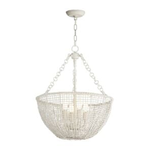 Cestino 4-Light Pendant in Weathered White