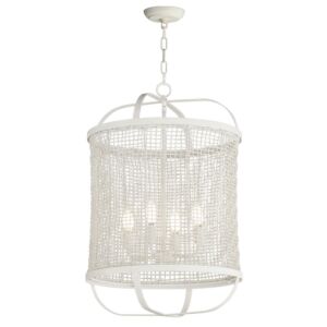 Cestino 4-Light Pendant in Weathered White