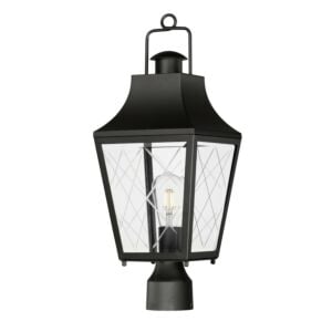 Storybook 1-Light Outdoor Post Mount in Black