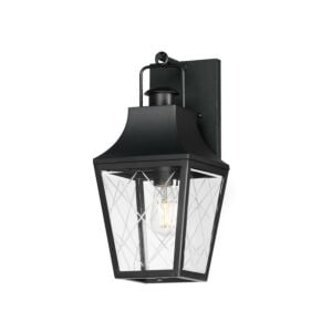 Storybook 1-Light Outdoor Wall Sconce in Black