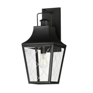 Storybook 1-Light Outdoor Wall Sconce in Black