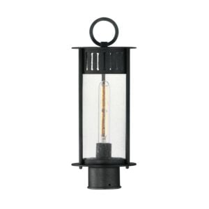 Windsor 1-Light Outdoor Post Mount in Black Patina