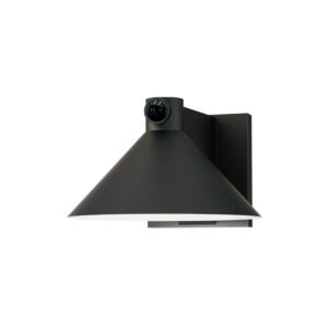 Conoid LED 1-Light LED Outdoor Wall Sconce W with Dusk-Dawn in Black