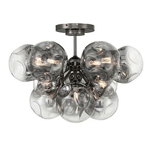 Neveh 12-Light Semi-Flush Mount in Gun Metal