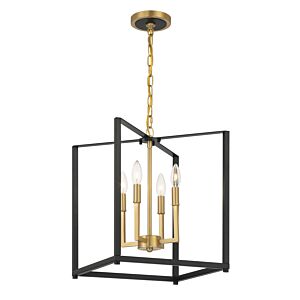 Colwick 4-Light Pendant in Matte Black and Signature Gold