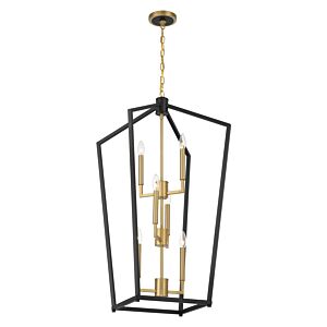 Colwick 6-Light Pendant in Matte Black and Signature Gold