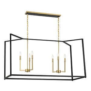 Colwick 6-Light Island Chandelier in Matte Black and Signature Gold