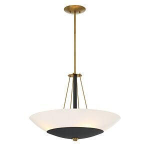 Bax 4-Light Pendant in Sand Coal and Soft Brass