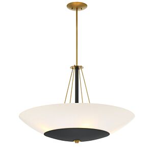 Bax 5-Light Pendant in Sand Coal and Soft Brass