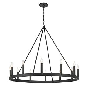 Dutton 12-Light Chandelier in Coal Black