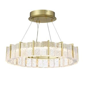 Sevryn 1-Light LED Pendant Convert to Semi-Flush in Soft Brass