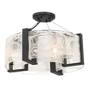 Cloud Break 4-Light Semi-Flush Mount in Coal