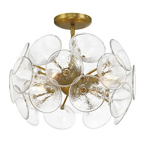 Winter 4-Light Semi-Flush to Pendant in Soft Brass