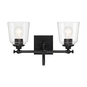 Antonia 2-Light Bathroom Vanity Light in Coal Black