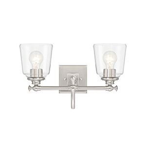 Antonia 2-Light Bathroom Vanity Light in Brushed Nickel