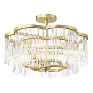 Azura 3-Light Semi-Flush in Heirloom Brass