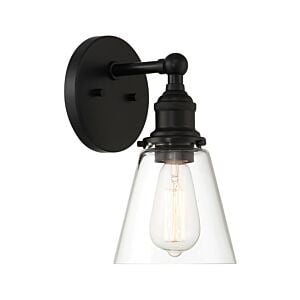 Barwell 1-Light Wall Sconce in Coal Black